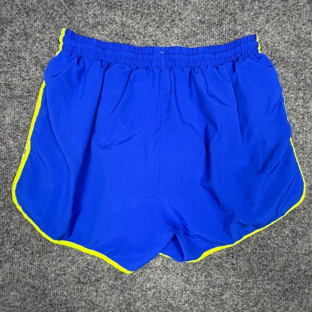 Victoria's Secret PINK Blue Running Shorts Neon Yellow Trim Small